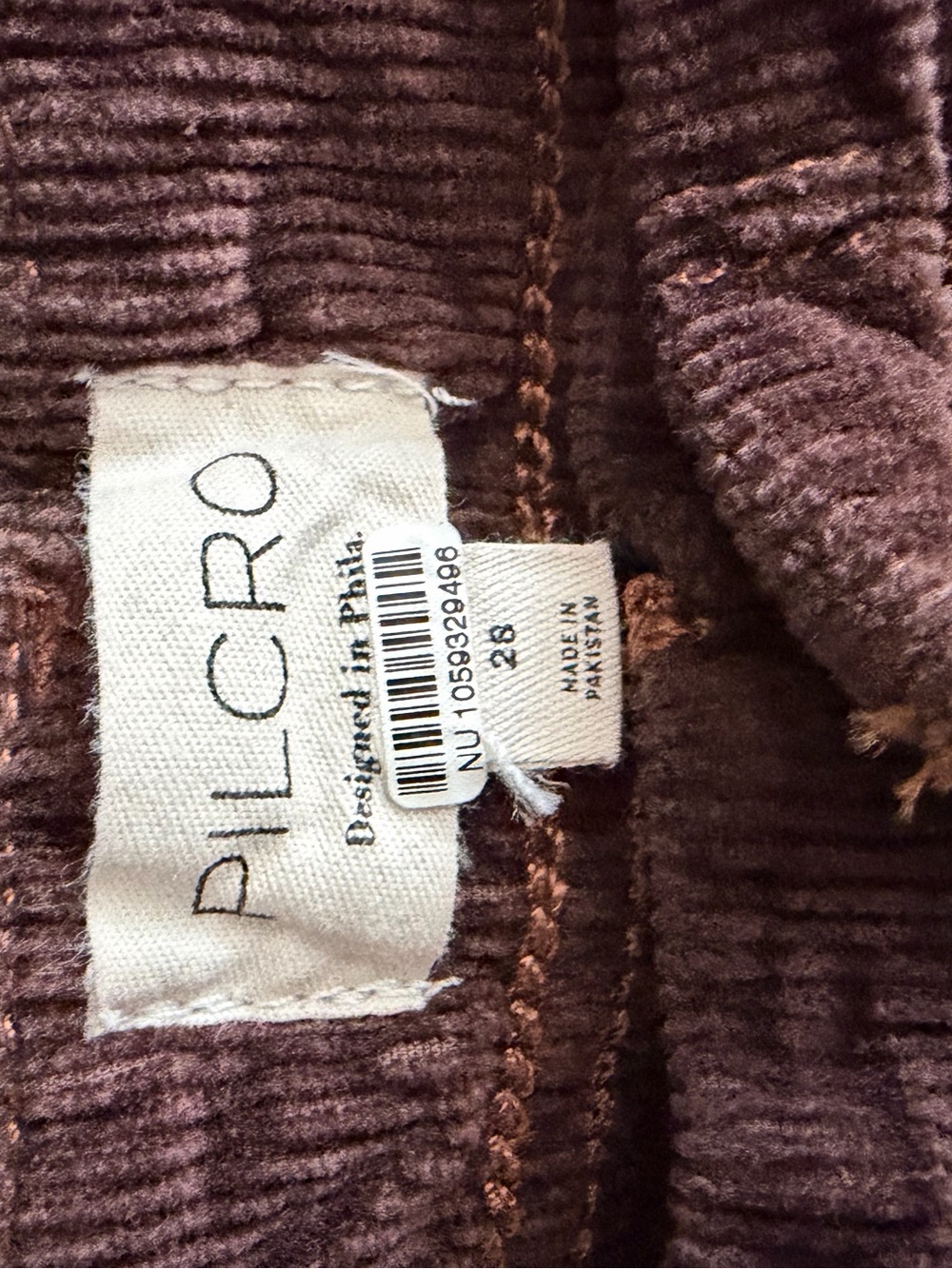 Pilcro Anthropologie Adi Corduroy Mid Rise Brown Flare Jeans, Size 28 - Picture 8 of 14